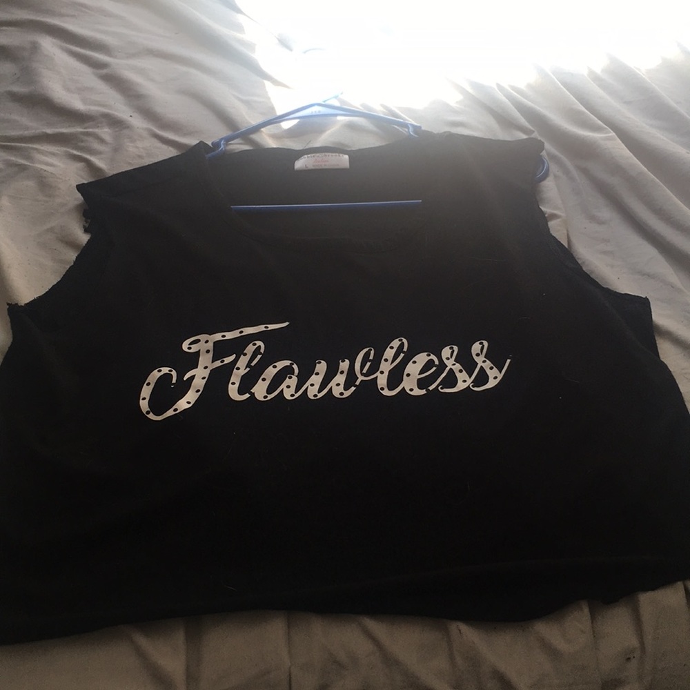 A black cropped tank top.